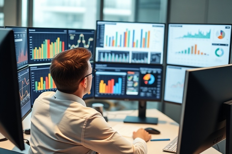 Gestor analisando dashboard